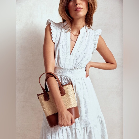 Boden Wren Double Cloth Short Dress NWT white size 4 - Picture 2 of 11